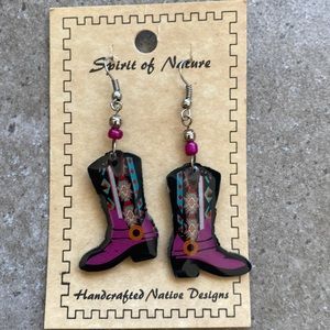 Cowboy boot earrings.